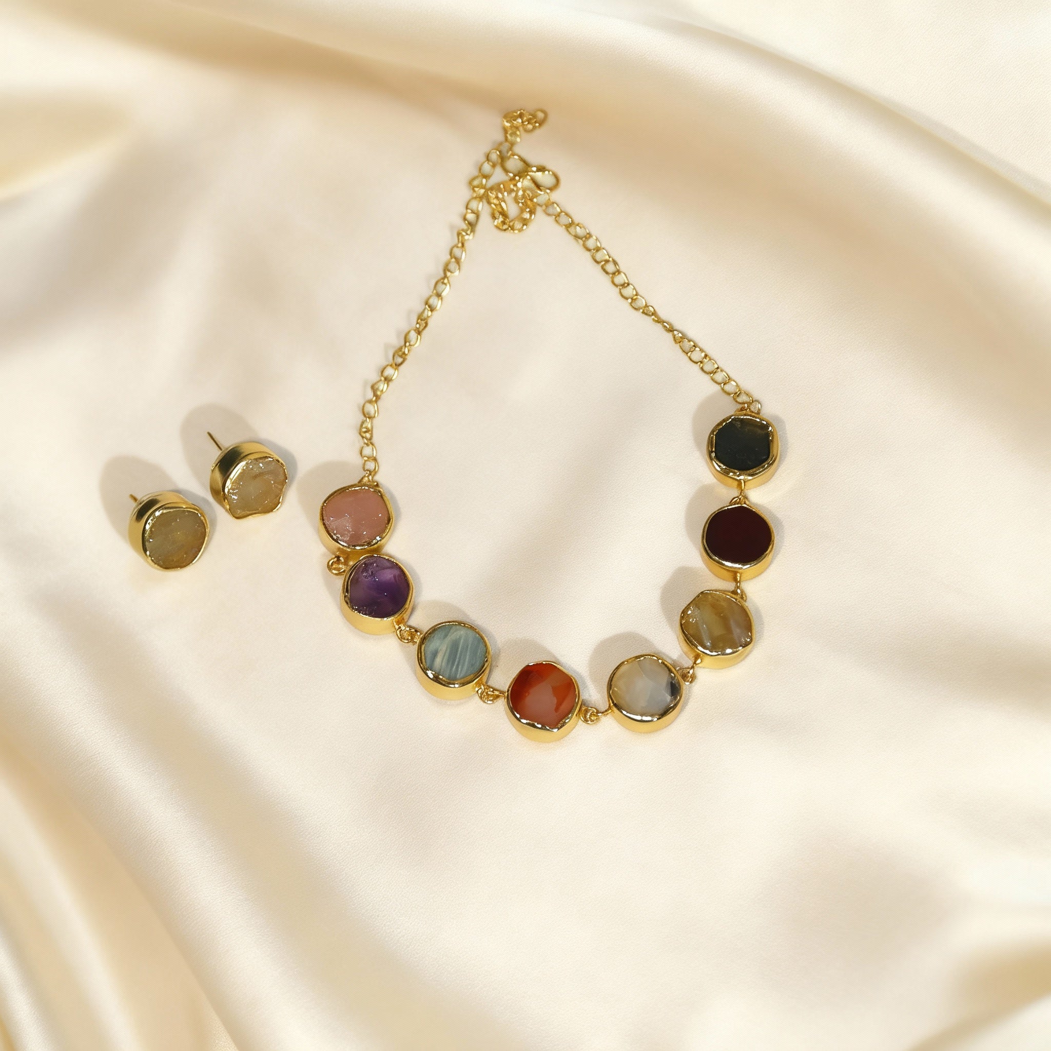 Bohemian Spectrum Stone Necklace