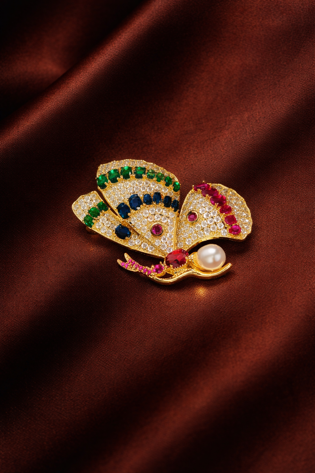 Carnival Butterfly Crest Brooch