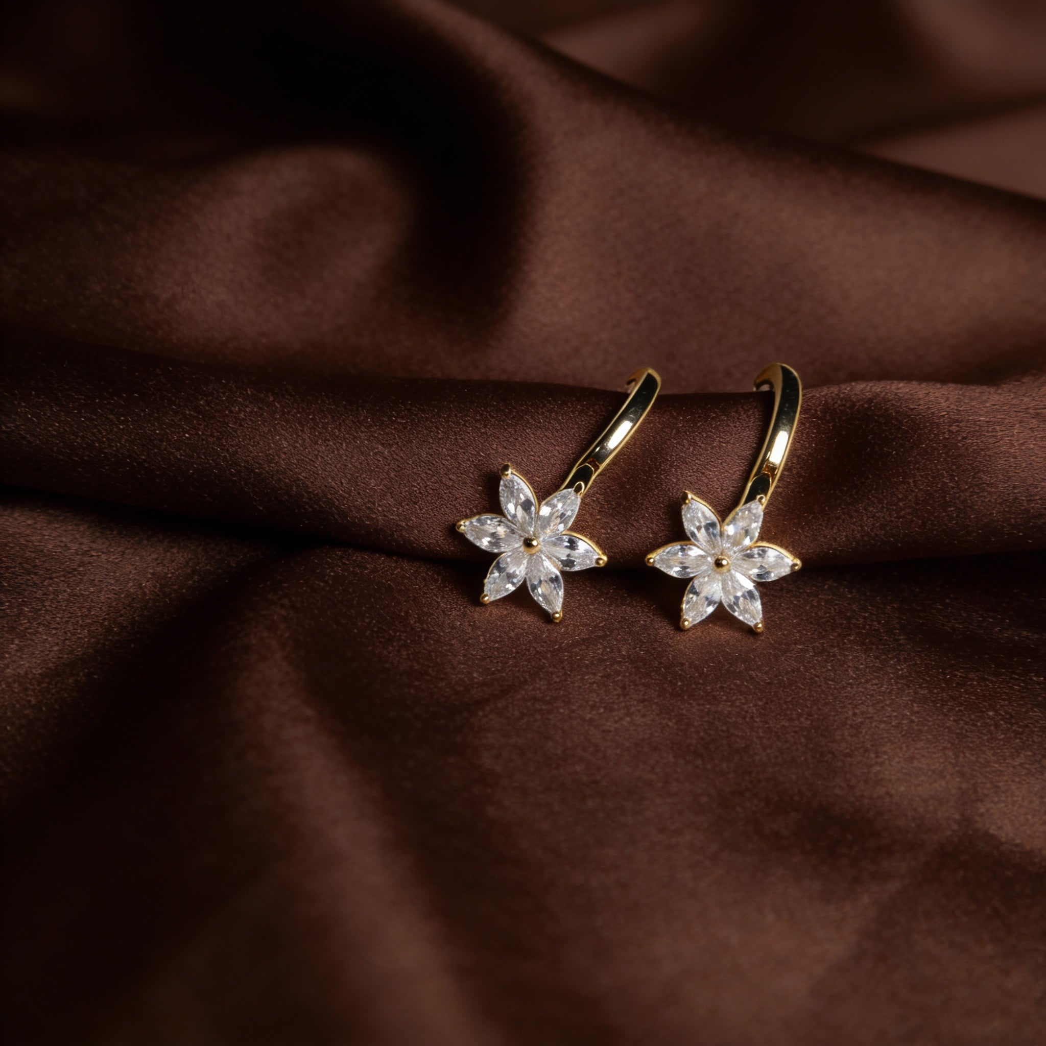 Crystal Blossom Hoops