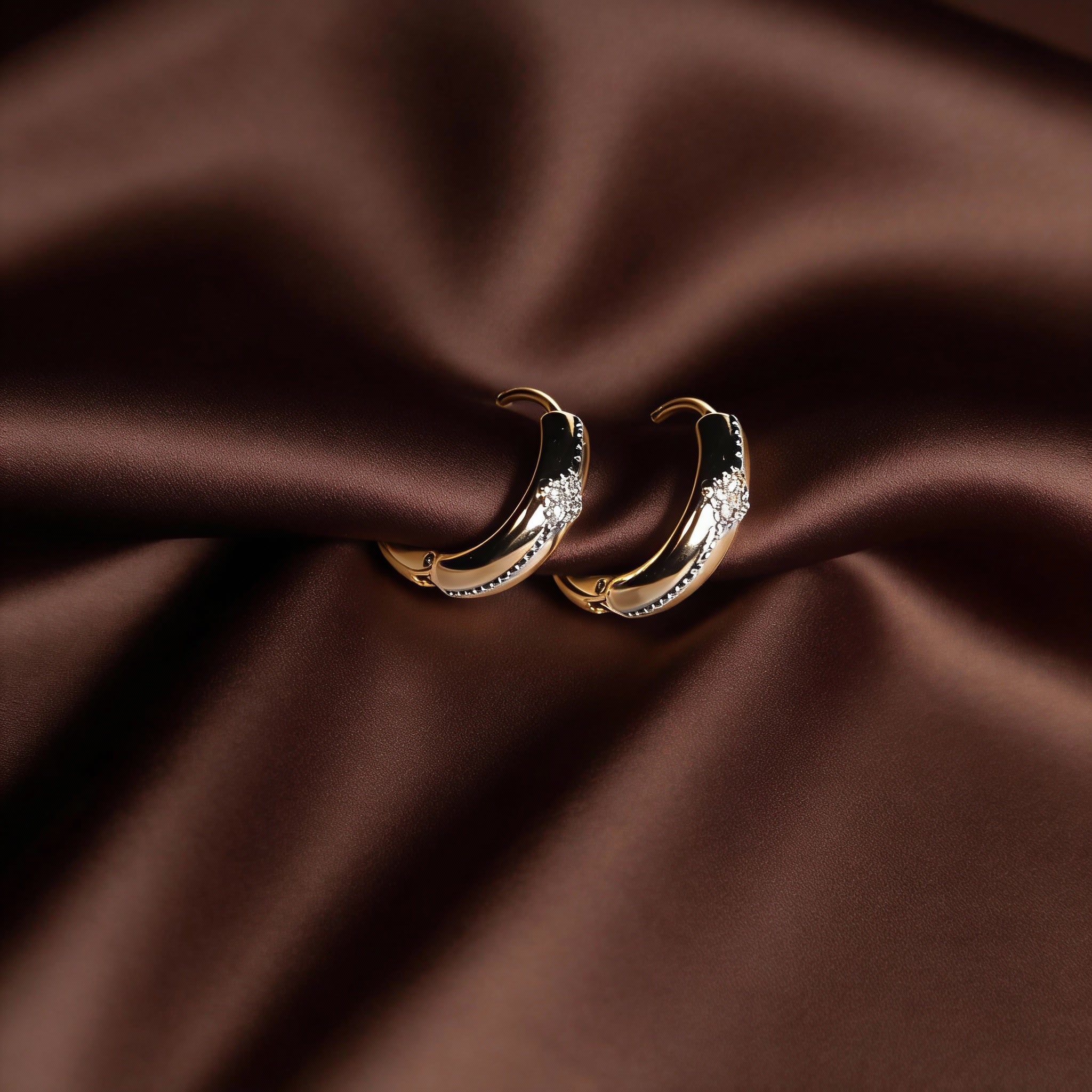 Gilded Arc Sculpted Gold Hoops