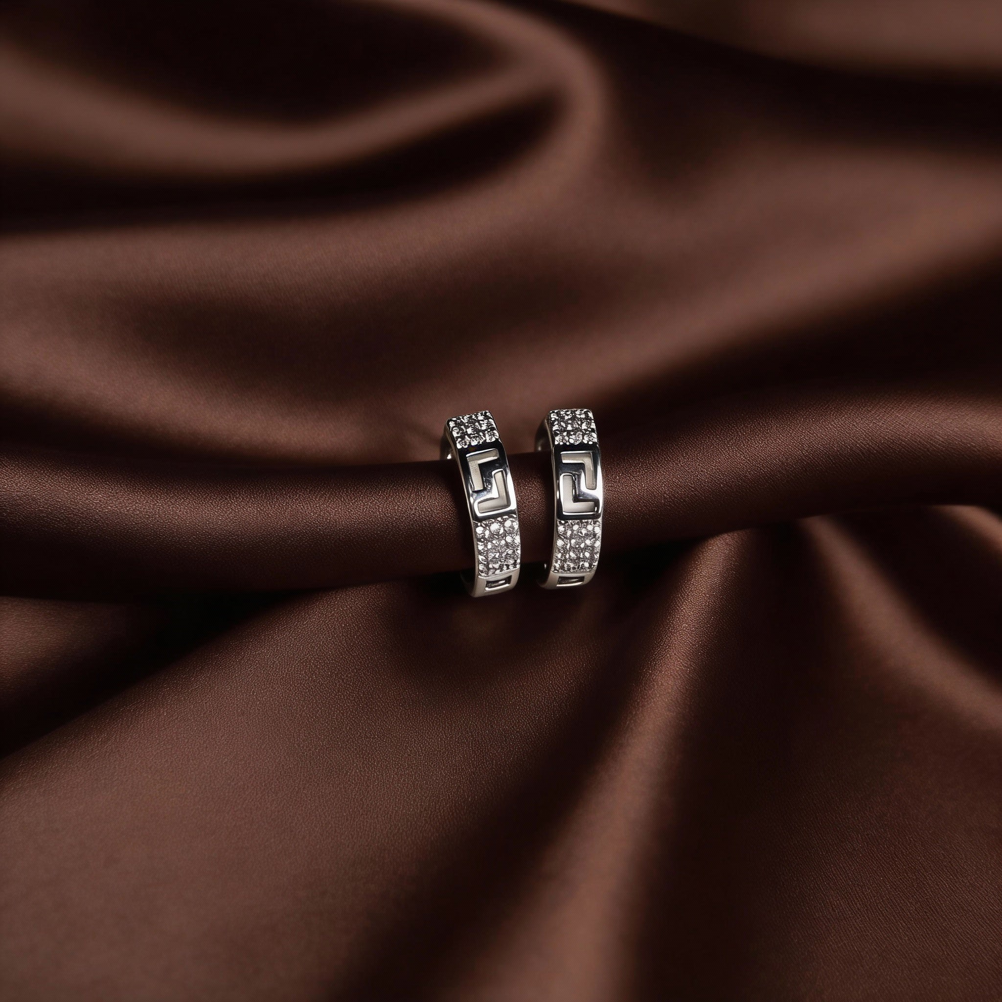 Timeless Path Greek-Key Hoops