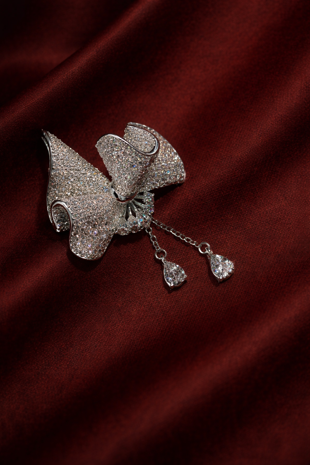 Crystal Ribbon Brooch