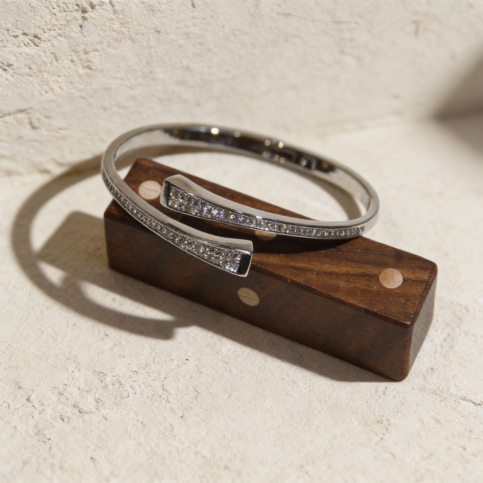 Silver Open Pavé Cuff