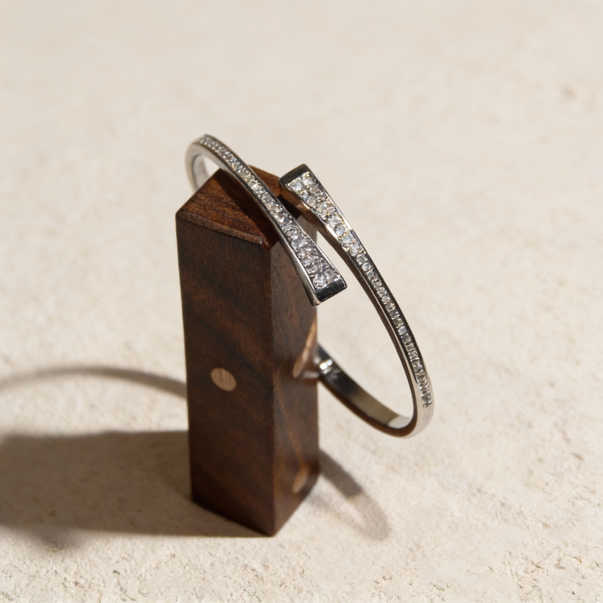 Silver Open Pavé Cuff