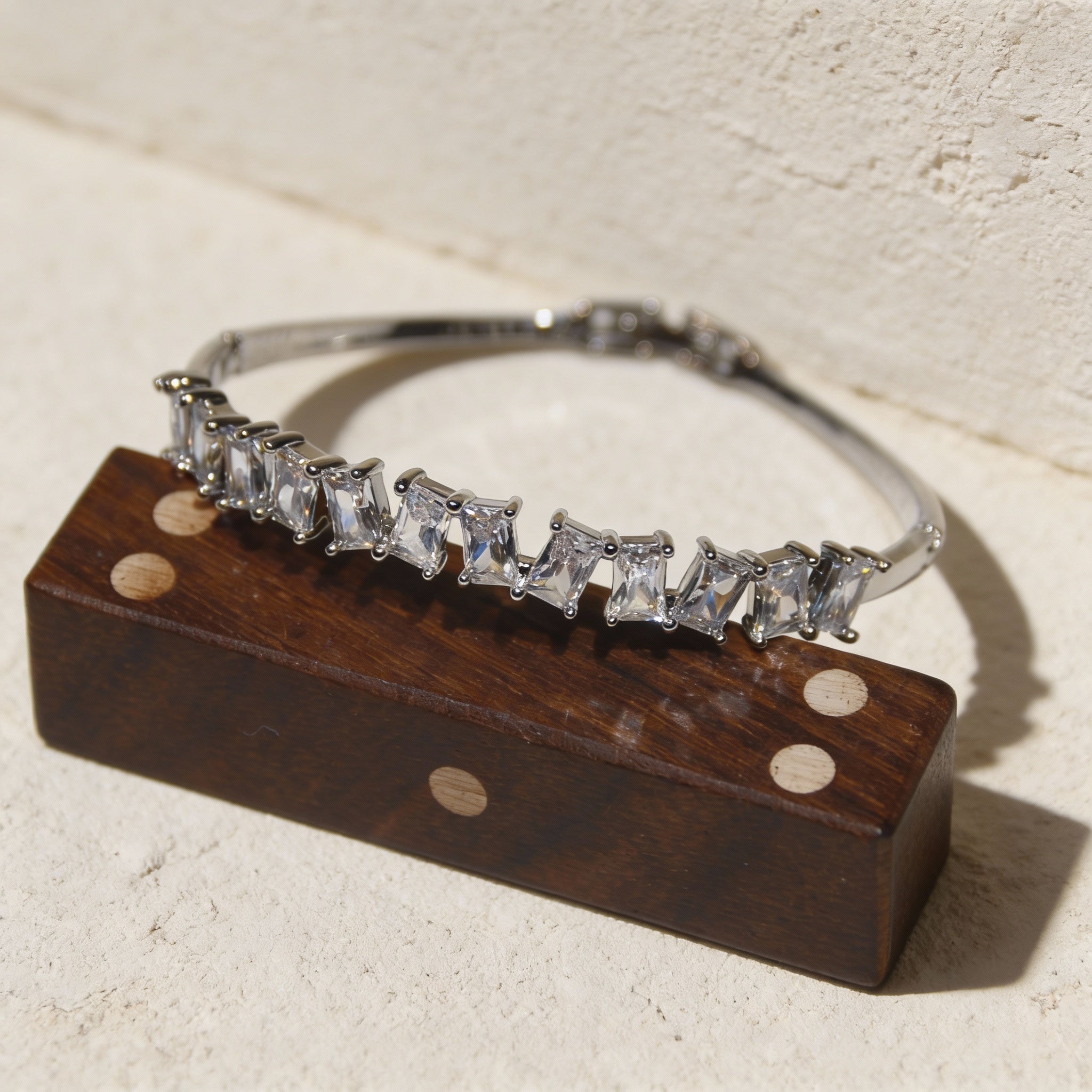 Crystal Line Baguette Row Cuff
