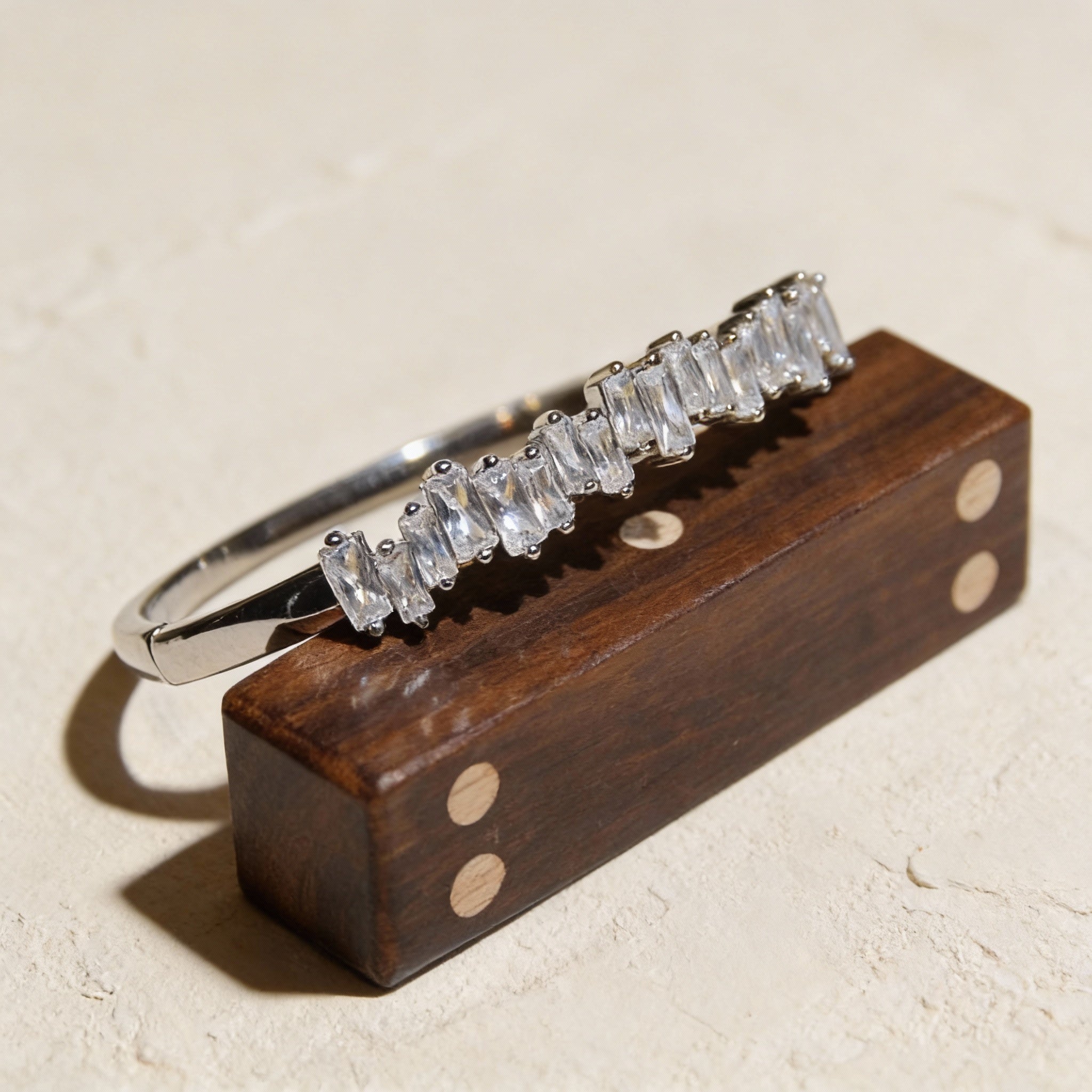 Linear Brilliance Baguette Row Gold Cuff