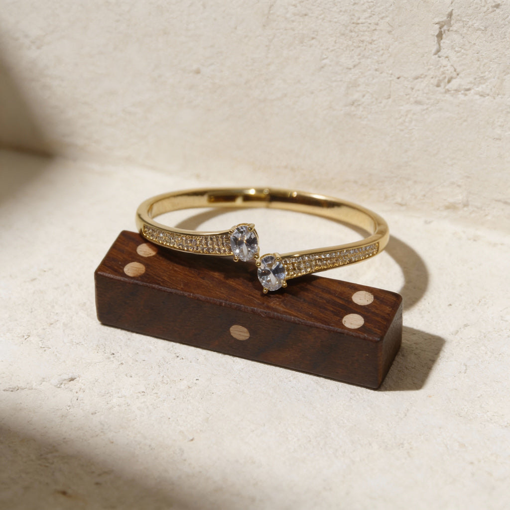 Twin Glow Dual Oval Stone Cuff