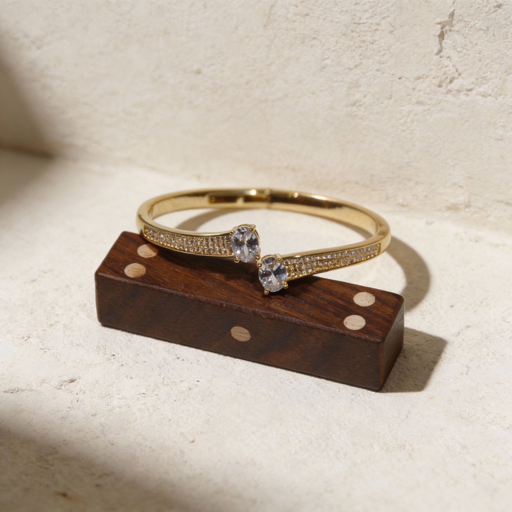 Twin Glow Dual Oval Stone Cuff