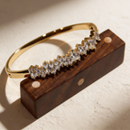 Linear Brilliance Baguette Row Gold Cuff
