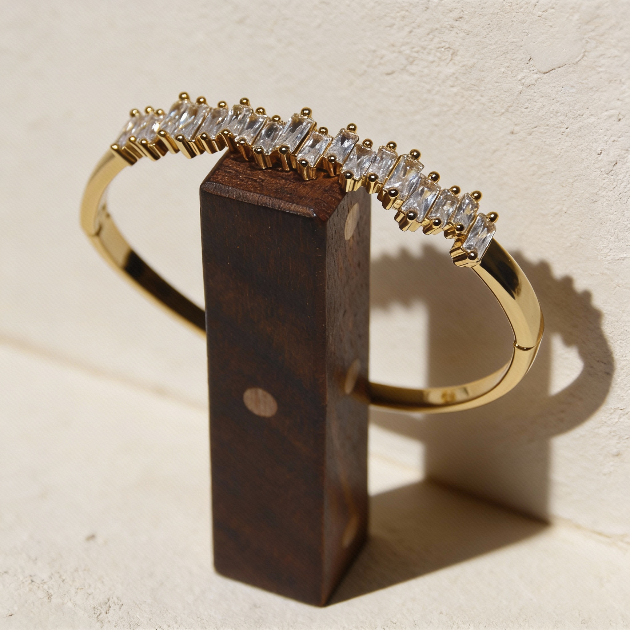 Linear Brilliance Baguette Row Gold Cuff