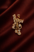 Crowned Plume Royale Golden Brooch