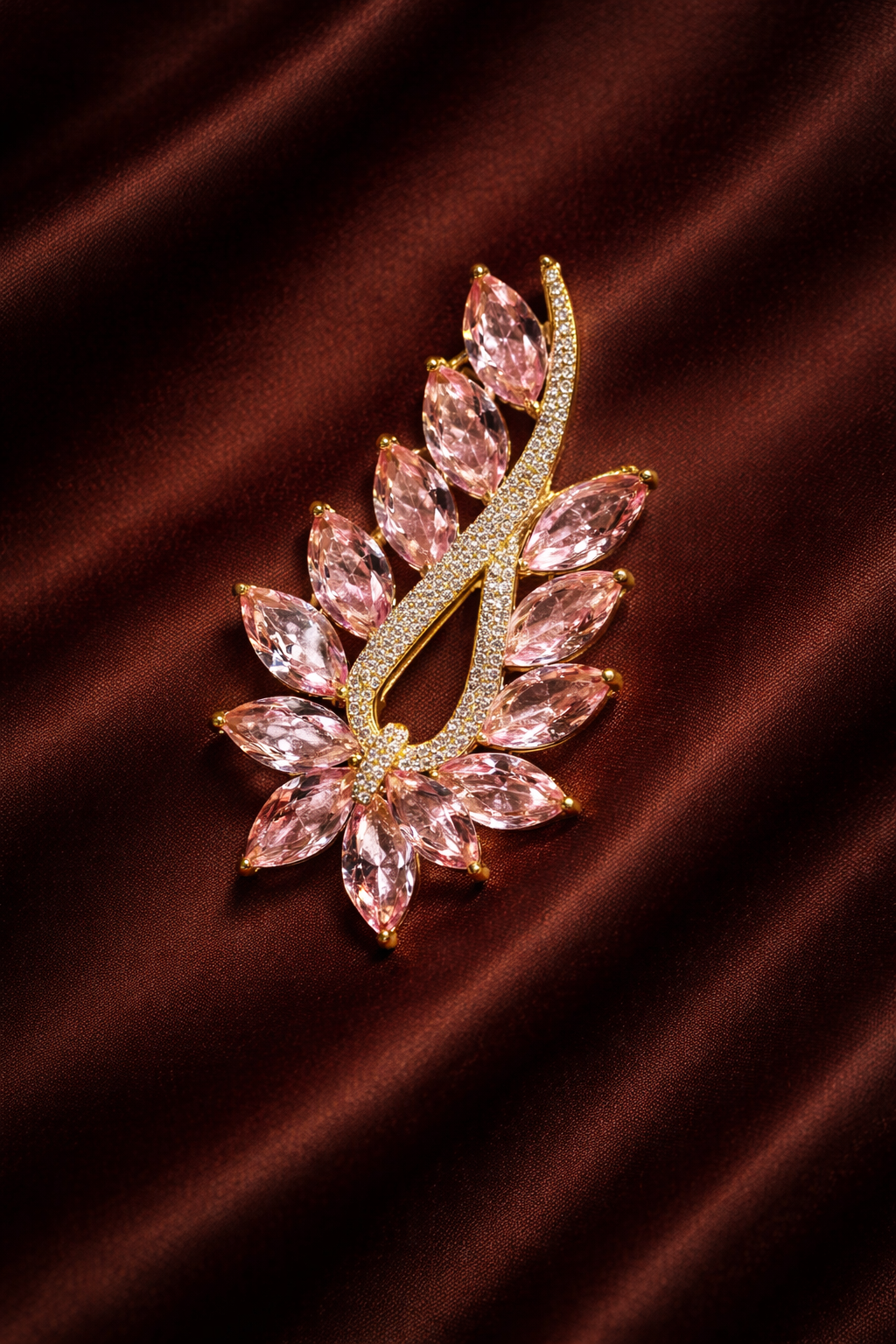 Rosé Petal Cascade Brooch