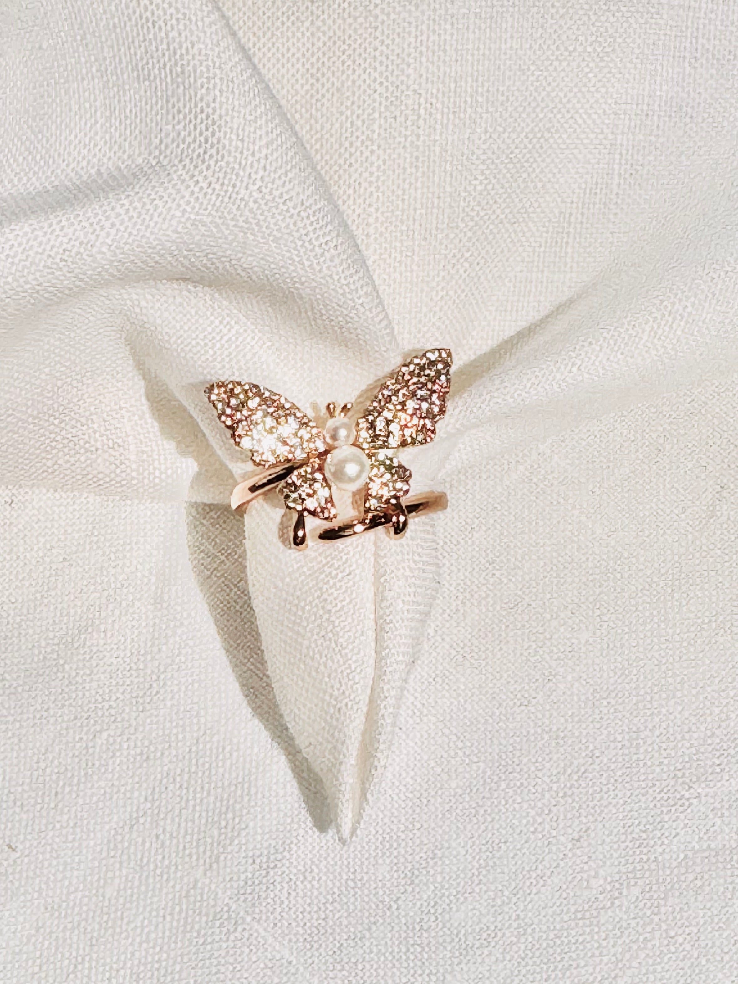 Pearl Enchanté Butterfly Ring