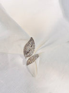 Moonlit Pavé Leaf Ring