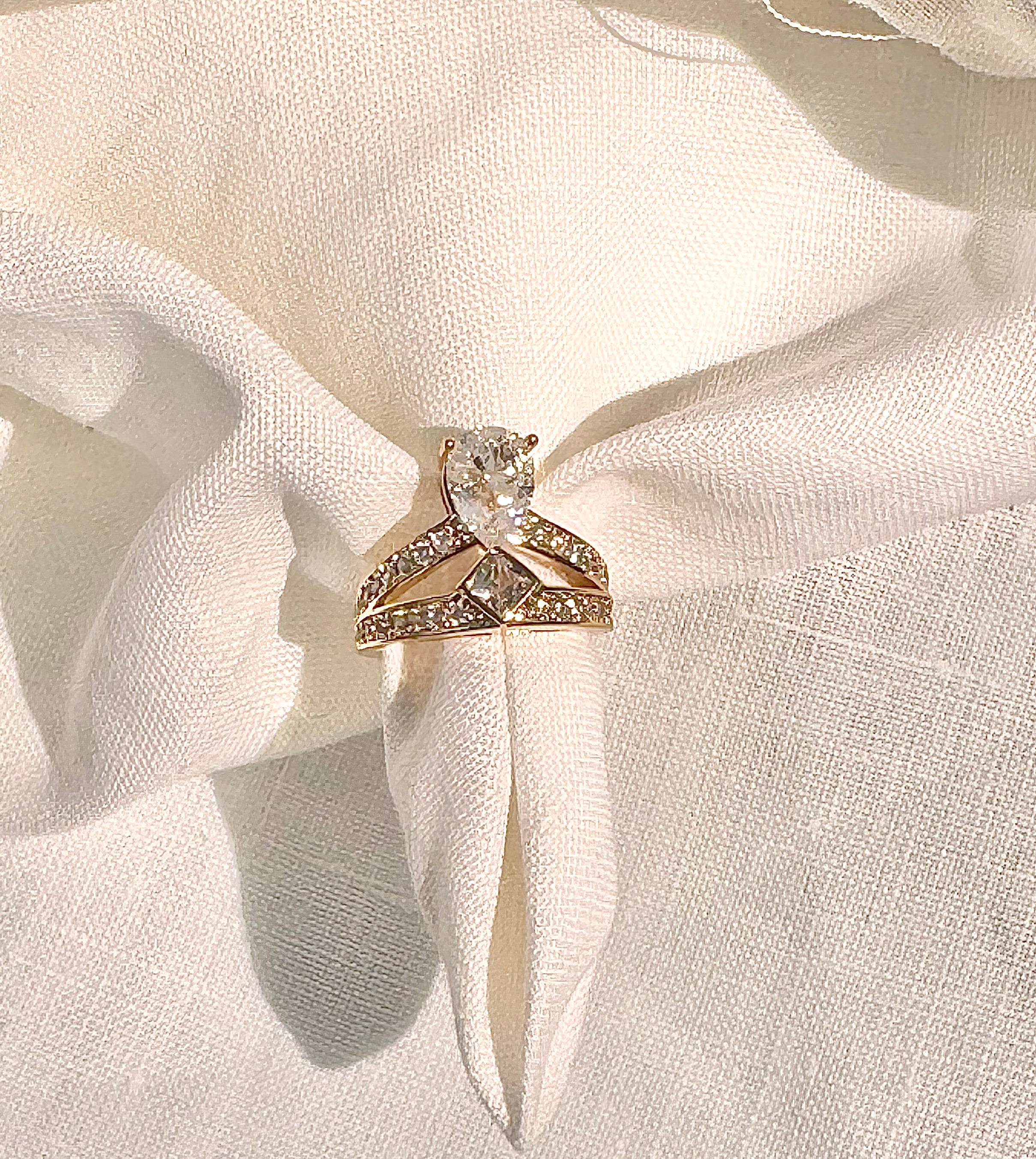 Aurora Crown Solitaire Ring