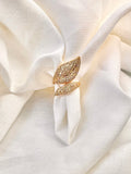 Moonlit Pavé Leaf Ring