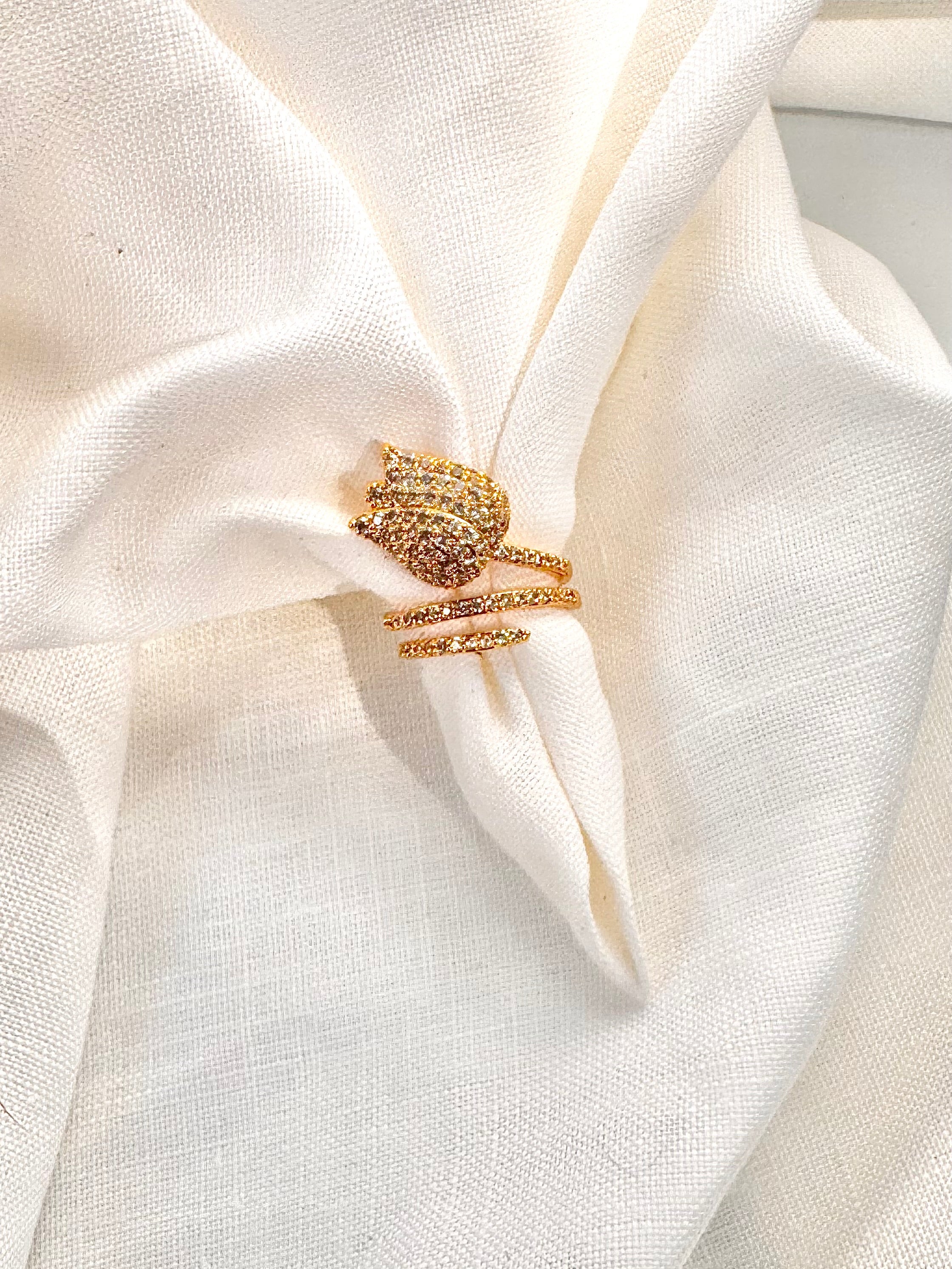 Golden Bloom Wrap Ring