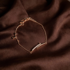 Golden Arc Curved Bar Pavé Bracelet