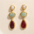 Crimson Bloom Gemstone Earrings