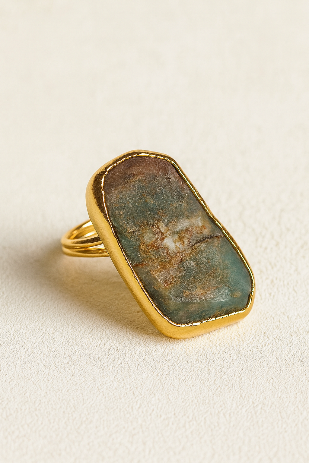 Seabed Muse – Organic Jasper Statement Ring